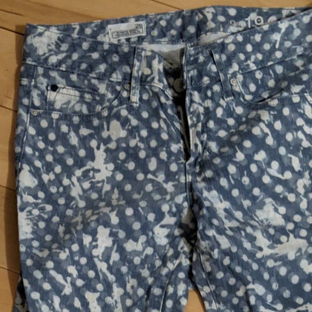 Polka dot / paint splatter skinny jeans